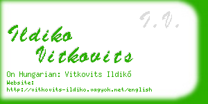 ildiko vitkovits business card